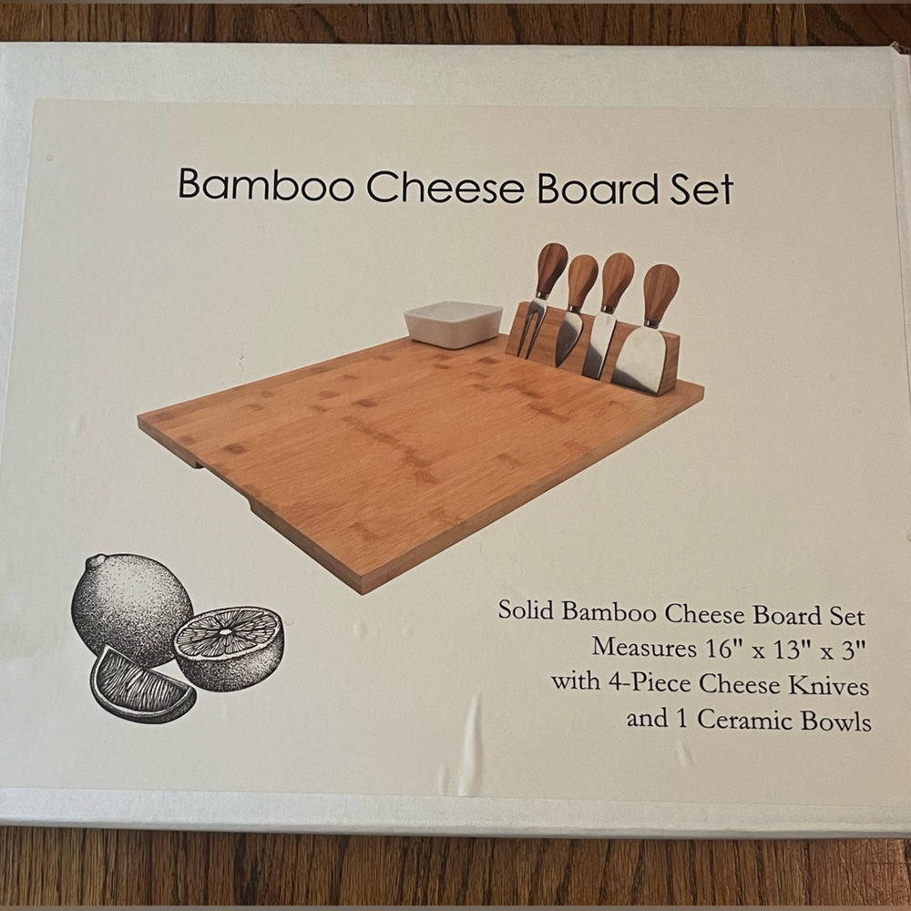 Bamboo cheese board set